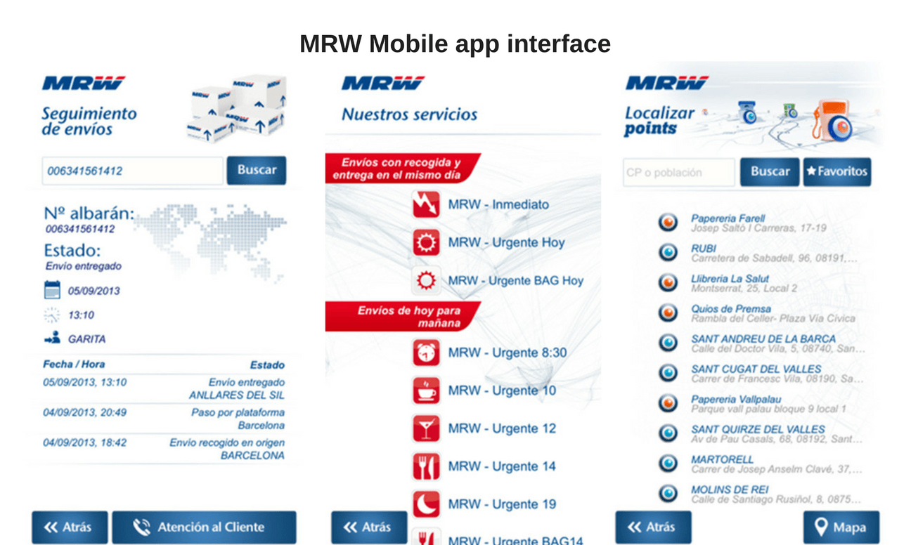 mrw mobile app interface