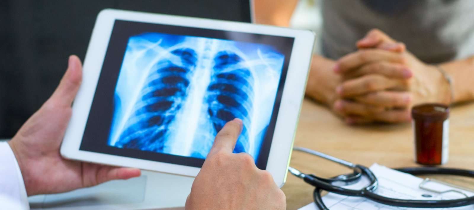 tablet with an X-ray image