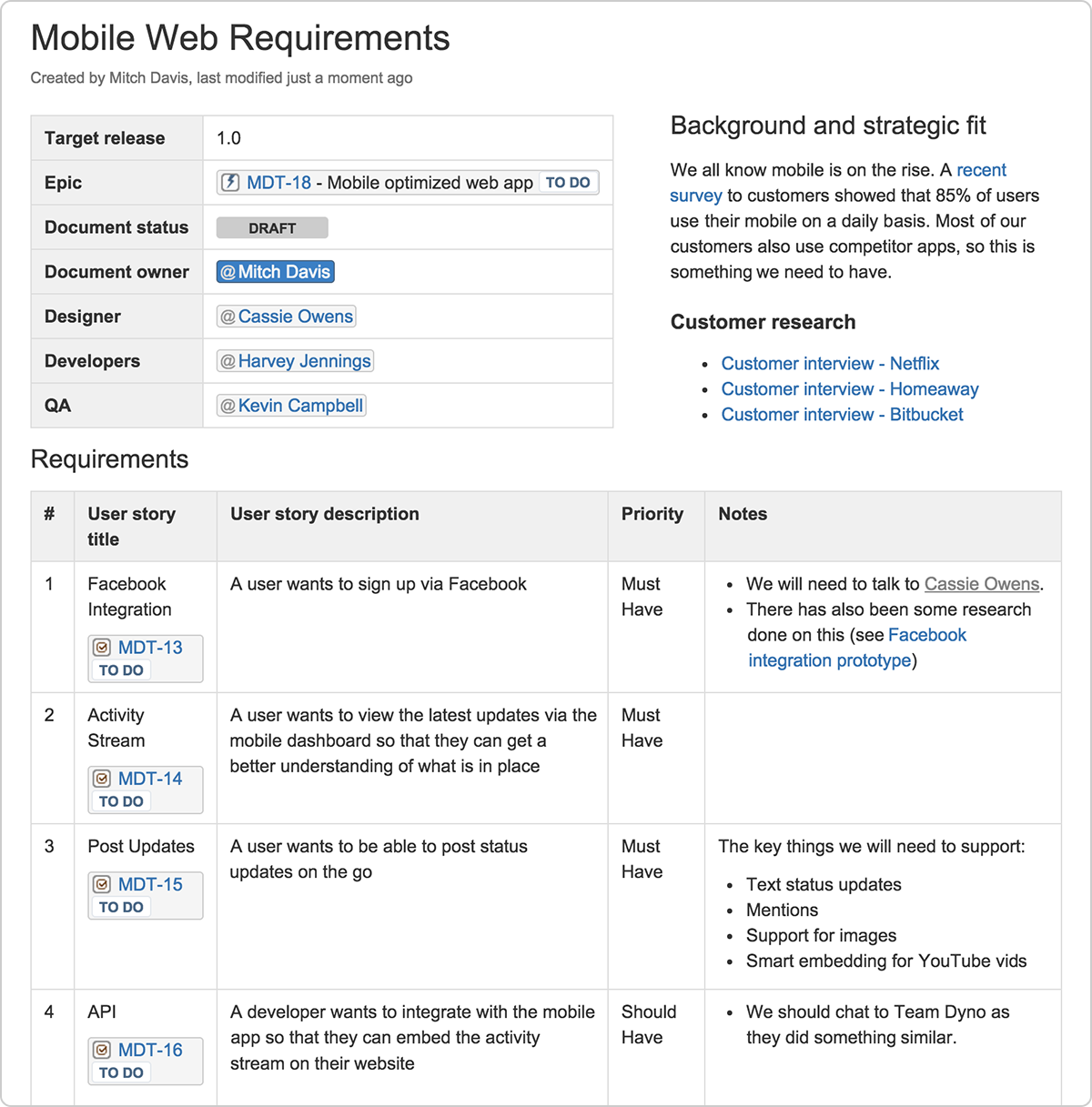 Sample Requirements Document Template