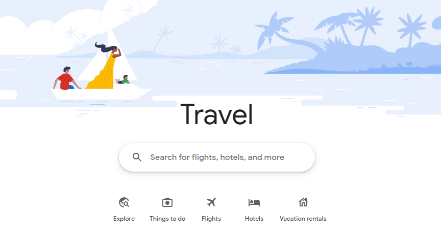 google travel interface