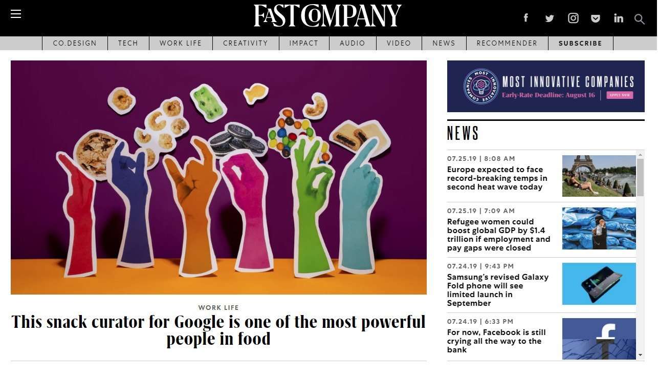 FastCompany page example