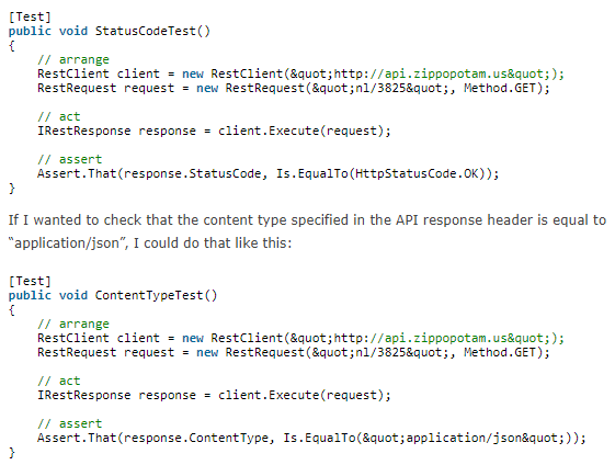 API test using RestSharp: Check whether the HTTP GET call returns status code 200