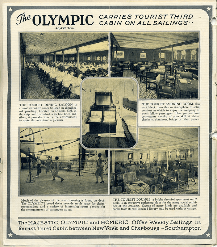 Advertisement depicting newly built spaces for the tourist including a separate dining room and entertainment options