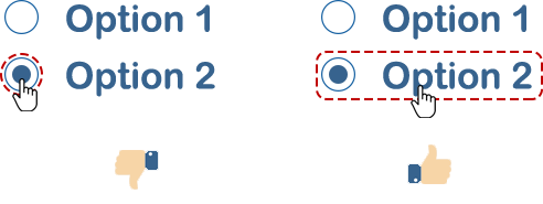44×44 px. clickable area