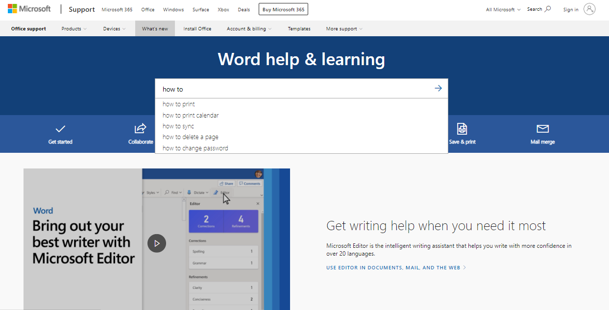 Microsoft Word helpdesk