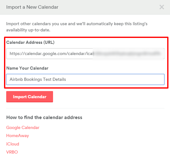 Importing data from Google Calendar to Airbnb using iCal